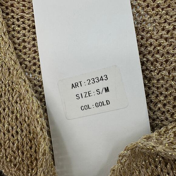 Yunika Dress Midi WMNS S/M Gold Metalic Sparkle Knit Minimalist Luxe Eveningwear - Picture 9 of 9